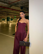 Trousers + Corset Set - Maroon (On Juhi)
